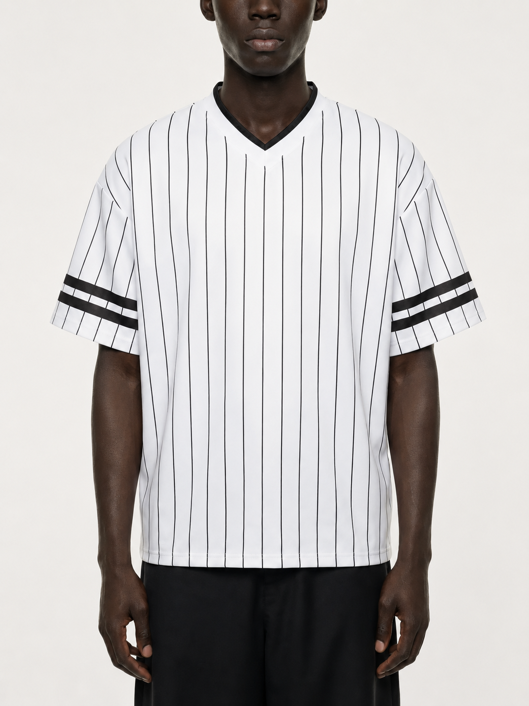 Striped Loose V-Neck