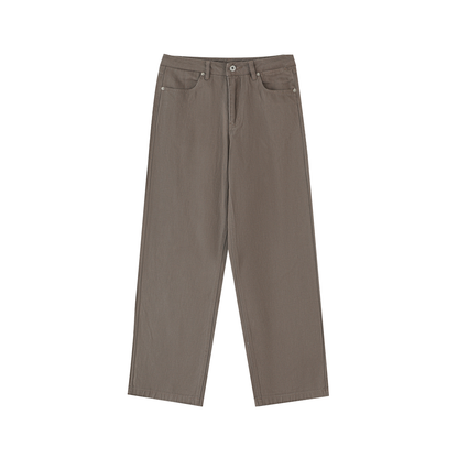 Cotton Straight-Leg Pants