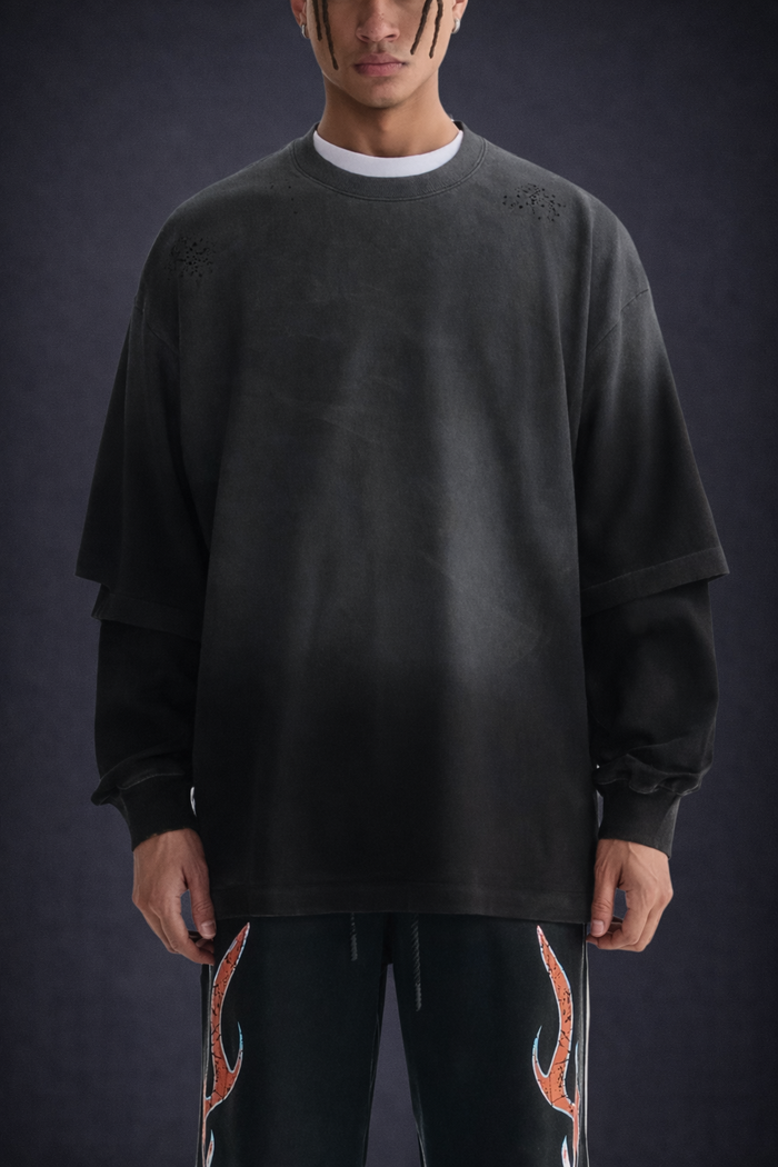 Frayed Two-Piece Sweat